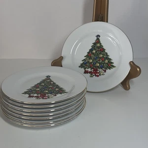 Möwe Weihnachtsbaum Brot Wüste Salat Teller, 8er Set 7 1/4" - Bild 1 von 6