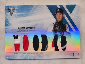 Alex Wood 2015 Topps Triple Threads #1/3 Relic Card Sapphire Gorgeous Patches - Picture 1 of 2