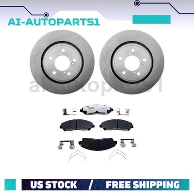 Kit de rotores de freno delanteros y pastillas de freno para Honda Pilot 2016 2017 2018 2019 Foto 1 de 4