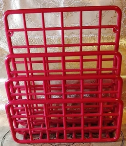 Estante organizador de almacenamiento de plástico vintage Yaffa Design Mini Catch All Desk 1983 rojo - Imagen 1 de 6