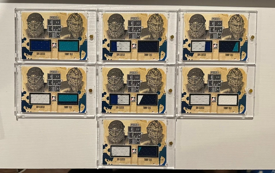 7 Salo/Cloutier 2013-14 ITG Enforcers Between the Pipes Battles Jersey Cards - Image 1 of 2