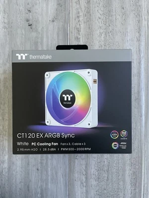 Ventilador de refrigeración Thermaltake CT120 EX ARGB Sync PC blanco (paquete de 3 ventiladores), magnético Foto 1 de 4