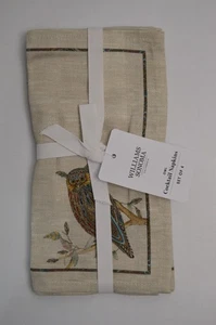 Williams Sonoma The Owl Collection Cocktail Napkins Set of 4 NWT New Fall - Picture 1 of 4
