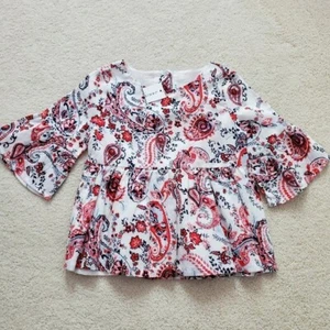 NWT Janie and Jack Paisley Peplum Blouse with Bell Sleeves sz6 - Picture 1 of 13