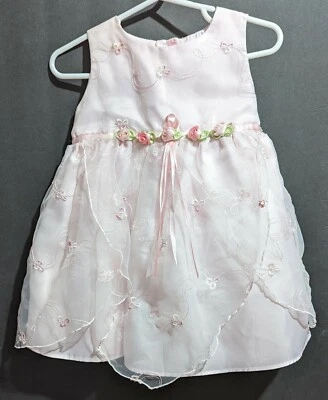 La Princess 粉色 3 层女宝宝派对礼服 - 尺寸 18 mos - 婚礼 - 教堂 — 第 1/4 张图片