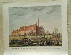 Litografia colori LE ROI ARRIVANT A PARIS Rivoluzione Francese Prieur Berthault - Foto 1 di 5