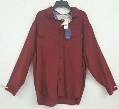 Tommy Bahama Harrison Cord Night Ruby Wine Button Up Men's LS Shirt 2XB NWT $135 - Image 1 of 3