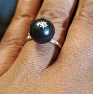 Elite Shungite & Zircon Celestial Ring in Platinum Over Sterling Silver 11 ctw - Picture 1 of 7