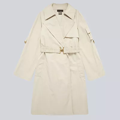 Donna Karan Women Oversize Long Belted Wrap Unlined Trench Coat Size XXS - Image 1 of 4