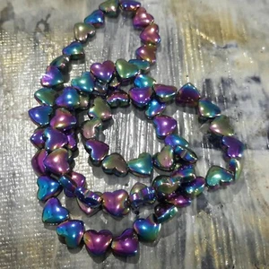 Hematita electrochapada, corazón, 6x5,5x3 mm, aproximadamente 70 piezas, oz de correo gratuito - Imagen 1 de 5
