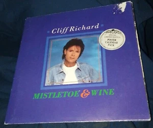 CLIFF RICHARD MISTLETOE AND WINE 7" vinyl +CHRISTMAS Poster Calendar 1st Press - Picture 1 of 6