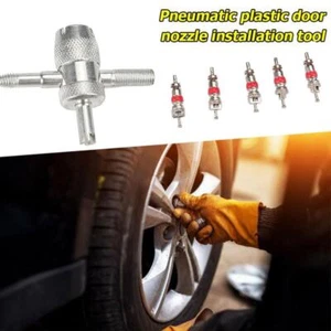 7X Tyre Valve Core With Remover Tool Schrader Valves or Repair For Car Bike H3N0 - Picture 1 of 11