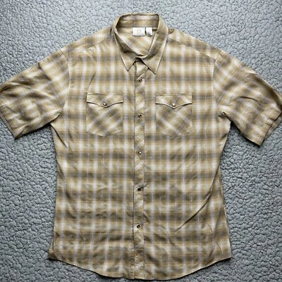 Camisa Hurley Pearl Snap Para Hombres XL Tostada Plateada Roscada Retro Surfer Y2K Foto 1 de 4
