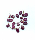 Natural Ruby Smooth Pear Beads String 81.50 Carat Gemstone