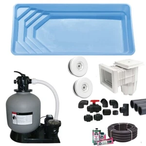 Gfk Pool Schwimmbecken 6,3 x 3,2 x 1,5 Einbaubecken Fertigpool Komplettset - Bild 1 von 7