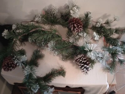 6-футовая большая искусственная висячая гирлянда из белой сосны для праздника, Рождества - Изображение 1 из 4