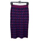 Maeve geometric print purple blue pencil sweater skirt  Size: S