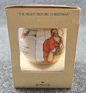 Hallmark Unbreakable Satin 1979 The Night Before Christmas Ball Ornament USA - Bild 1 von 7