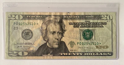 US Fancy Star Error Note Serial Twenty Dollar Replacement Duplicate Ink Fed $20 - Image 1 of 2