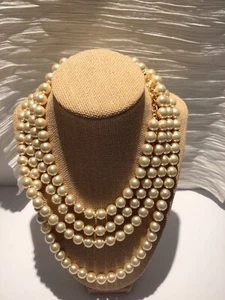 Joan Rivers Glass Pearls 75” Opera Length Necklace Statement Vintage - Picture 1 of 7