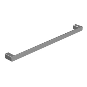 Brushed Nickel 600mm Soft Rounded Square Single Towel Rail Brass Wall Mounted - Picture 1 of 3