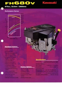 Genuine Kawasaki Dealer Sales Brochure/Product Spec Sheet FH680V V-Twin Engine - Picture 1 of 2