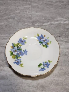 Vintage Regency Saucer Blue Clematis Bone China England Saucer ONLY - Picture 1 of 7