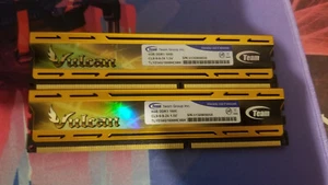 Vulcan 4GBX2 DDR3 RAM 1600 TLYD34G1600HC9BK Memory Sticks 8GB Total - Picture 1 of 2
