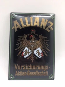 ALLIANZ Versicherungs-Aktien-Gesellschaft Emailleschild 17 x 25 cm - Bild 1 von 2