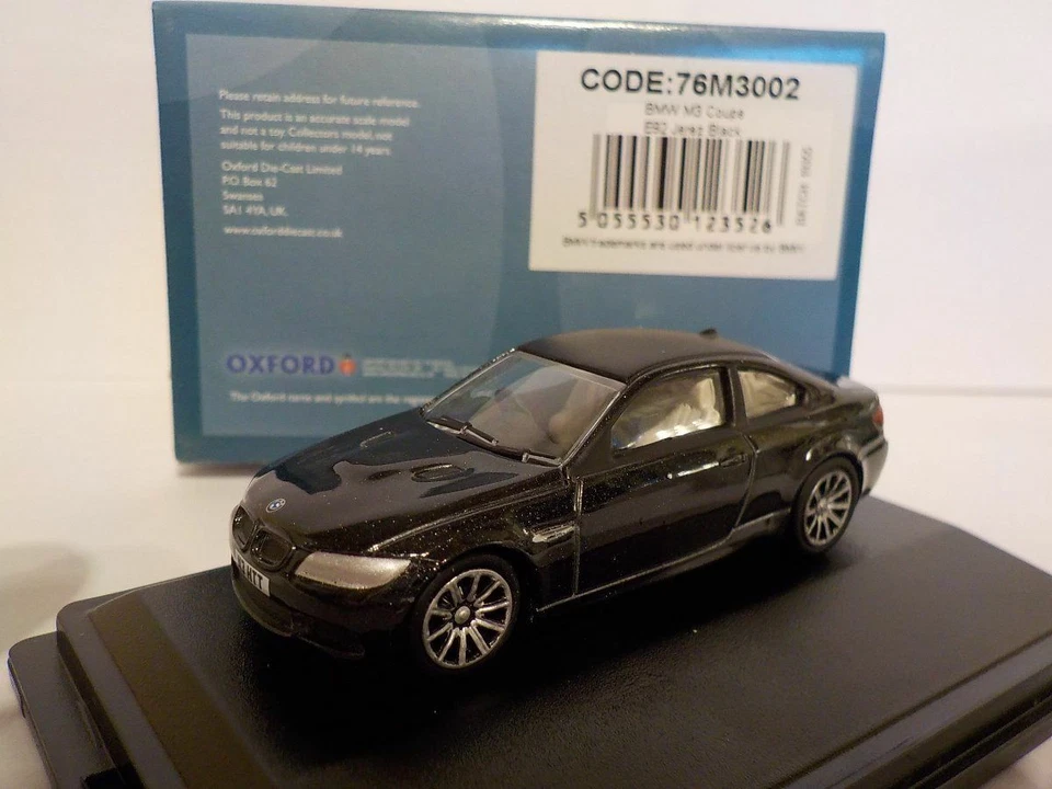 Model Car. BMW M3 COUPE - E92 - BLACK, Oxford Diecast 1/76 New 76M3002 - Image 1 of 1