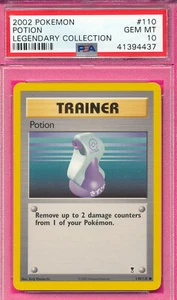 PSA 10 GEMAS COMO NUEVAS POCIONES ENTRENADOR 2002 POKEMON LEGENDARIO #110 CLASIFICADO RARO *TPHLC-37 - Imagen 1 de 3