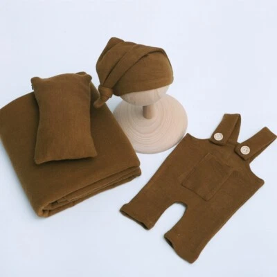 Macacão calça chapéu boné roupas cobertor adereços fotográficos bebê recém-nascido crianças - Imagem 1 de 4