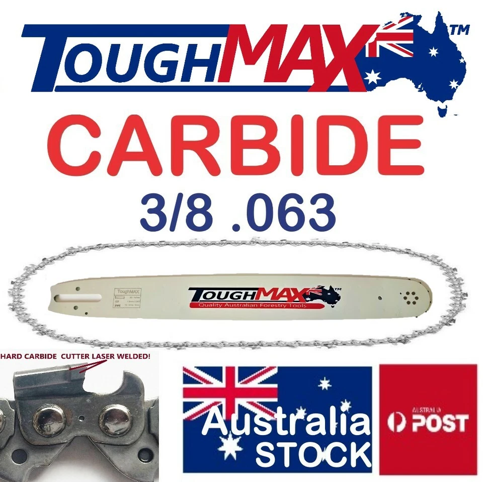 TUNGSTEN CARBIDE Stihl 1x 20 inch Bar +1xCHAIN 3/8 .063  72DL ToughMax - image 1 of 4