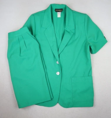 Traje Falda Mujer Vintage Talla 10P Requisitos Verde Manga Corta Foto 1 de 4