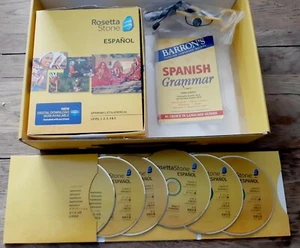 2014 Rosetta Stone Spanish Level 1 Thru 5 Grammar Book & Headset No Digital Card - Picture 1 of 6