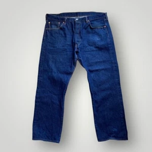 Levi’s 501 Button Fly Jeans Men’s 40x30 Dark Blue Denim Straight Leg 100% Cotton - Picture 1 of 12