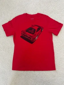 T-shirt CURB Ferrari F40 grafica retrovisione rossa - taglia {L} - Foto 1 di 5