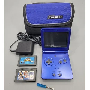 Nintendo Game Boy Advance Cobalt Blue Bundle With @ Games & Charger - Picture 1 of 7