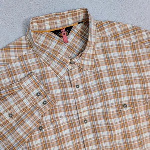 Camisa Orvis Trucha Vagabundo Para Hombres XL Pesca Naranja Cuadros Nylon Mezcla Bolsillos - Imagen 1 de 9