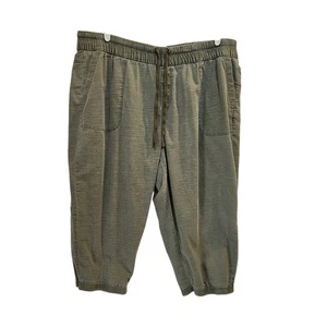 Lane Bryant Kordelzug Freizeit Cropped High Rise Capri Hose Grün Gr. 22/24 - Bild 1 von 9