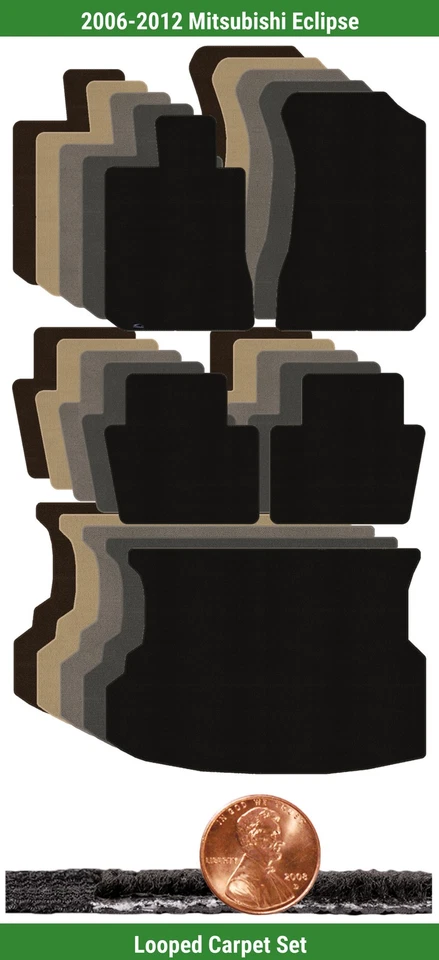 Заказной классический петлевой коврик набор для '06-12 Mitsubishi Eclipse (5 штук) #108Q - Изображение 1 из 1