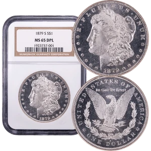 1879-S Morgan Dollar $1 NGC MS65 DMPL - Picture 1 of 5