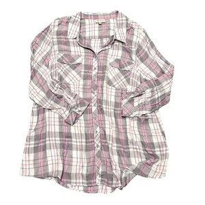 Autograph Blouse Women’s Size 22 Pink Grey Check Button Up Shirt Long Sleeve Top - Bild 1 von 12
