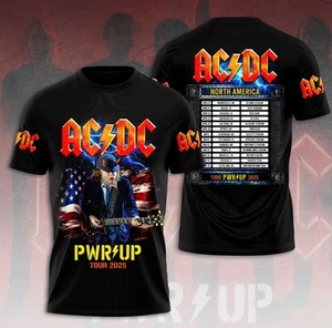2025 ACDC Band Tour T-Shirt Lock Up Your Daughters 3D Design New New - Picture 1 of 4