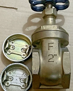 Antique Black Butter fly handle 2" Brass Water Pipe Valve TRI-SURE With Caps Z F - Picture 1 of 23