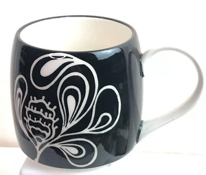 Anthropologie Mug Melanie McEvoy Black Floral Coffee Tea Lover Gift - Picture 1 of 12