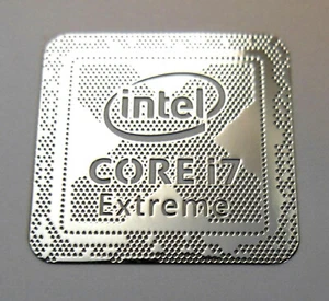 Intel Core i7 Extreme Silver Chrome Sticker 18 x 18mm Skylake-X Cascade Lake-X - Picture 1 of 1