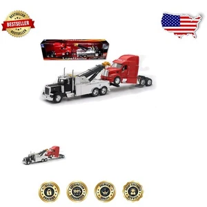 Authentic 1:32 Scale Red Peterbilt Tow Truck - Durable Toy for Adventurous Play - Picture 1 of 3