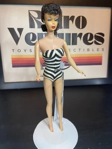 Barbie #5 Brunette Ponytail 1960’s w Original Swimsuit & Extra Outfit Vintage VG - Picture 1 of 14