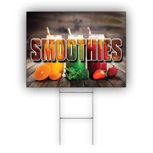 Smoothies Advertising Banana, Veggies, Yogurt Milk or Juice Coroplast Yard Sign - Picture 1 of 4